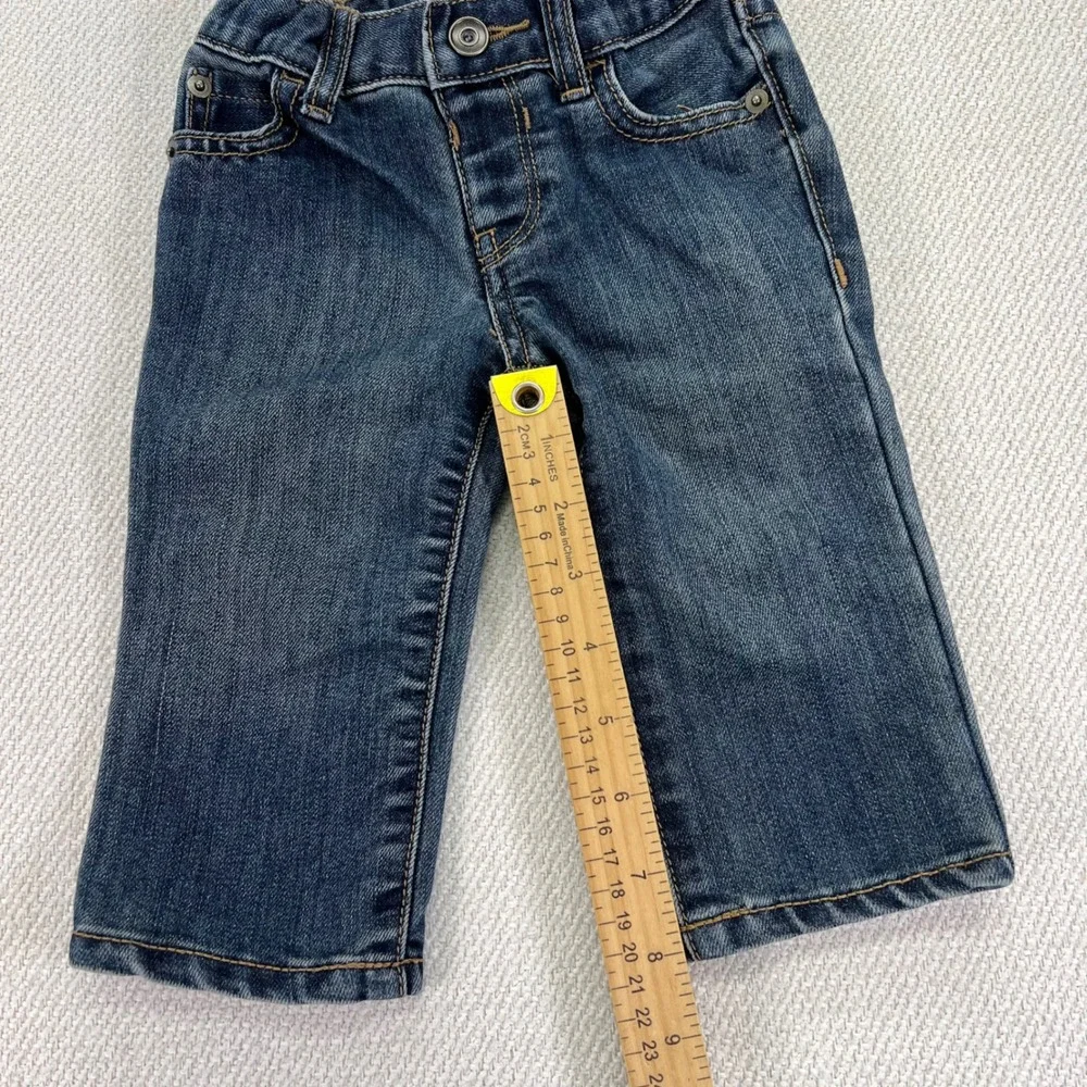 The Children's Place Straight Leg Jeans Kids‎ 6-9M Med Wash Adjustable Waist